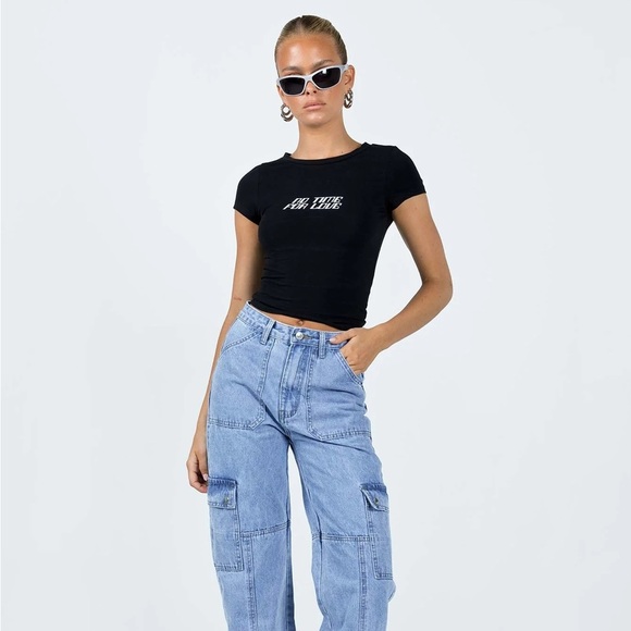 Princess Polly No Time For Love Black Tee - Picture 4 of 10